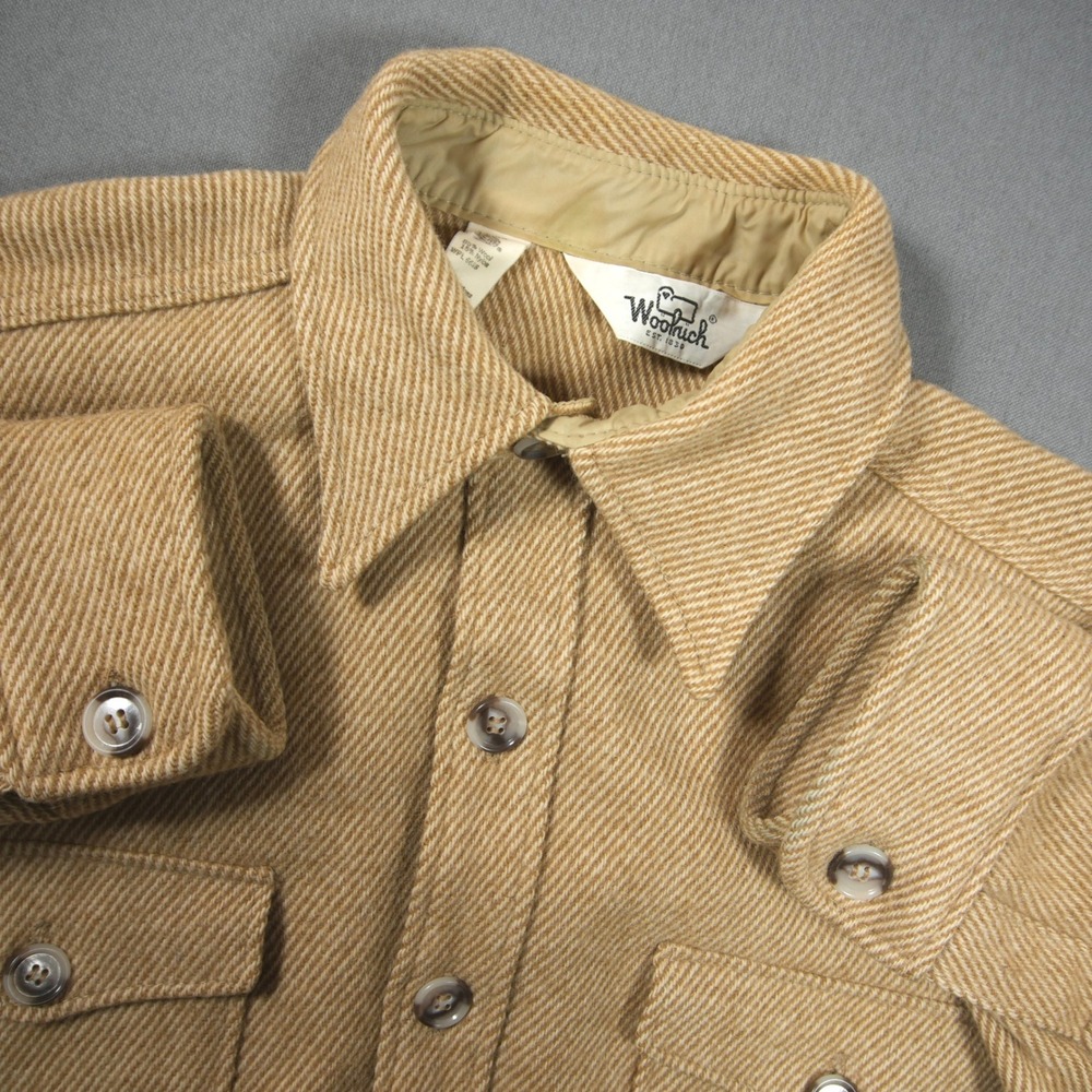 VTG Woolrich Heavy Twill Wool Men Shirt XL 2 Pocket Overshirt Shacket Cabin